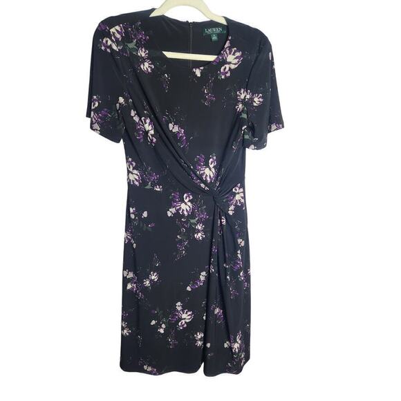 Lauren by Ralph Lauren Dresses & Skirts - Lauren Ralph Lauren Dark Floral faux wrap dress sz 8 academic Careerwear